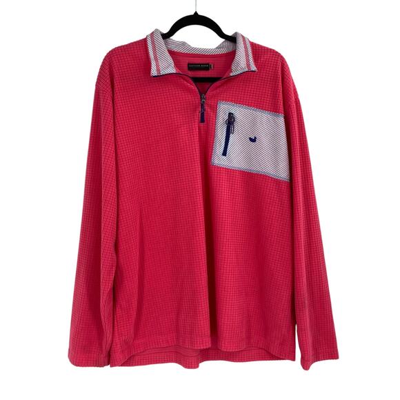 Southern Marsh FieldTec Dune Pullover Seersucker Waffle Grid Pink Women’s XL - Picture 1 of 11